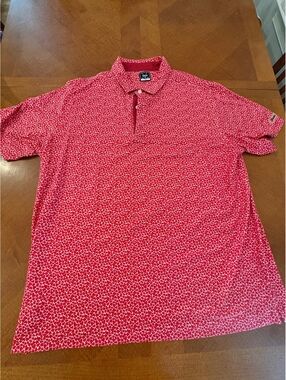 Deolax XXL Red Heart Print Polo Shirt Mens 716